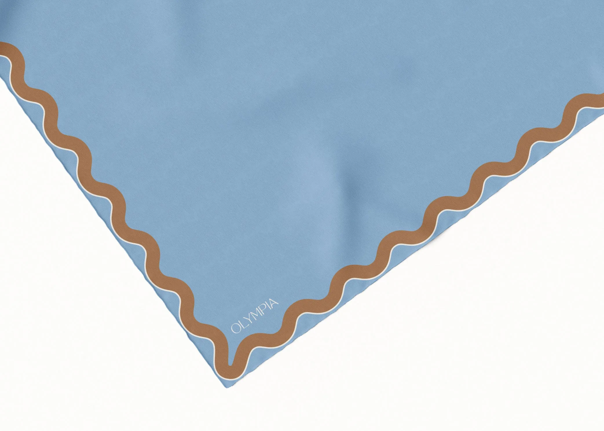 Sophie Bluebird/Croissant Silk Scarf - 89x89cm