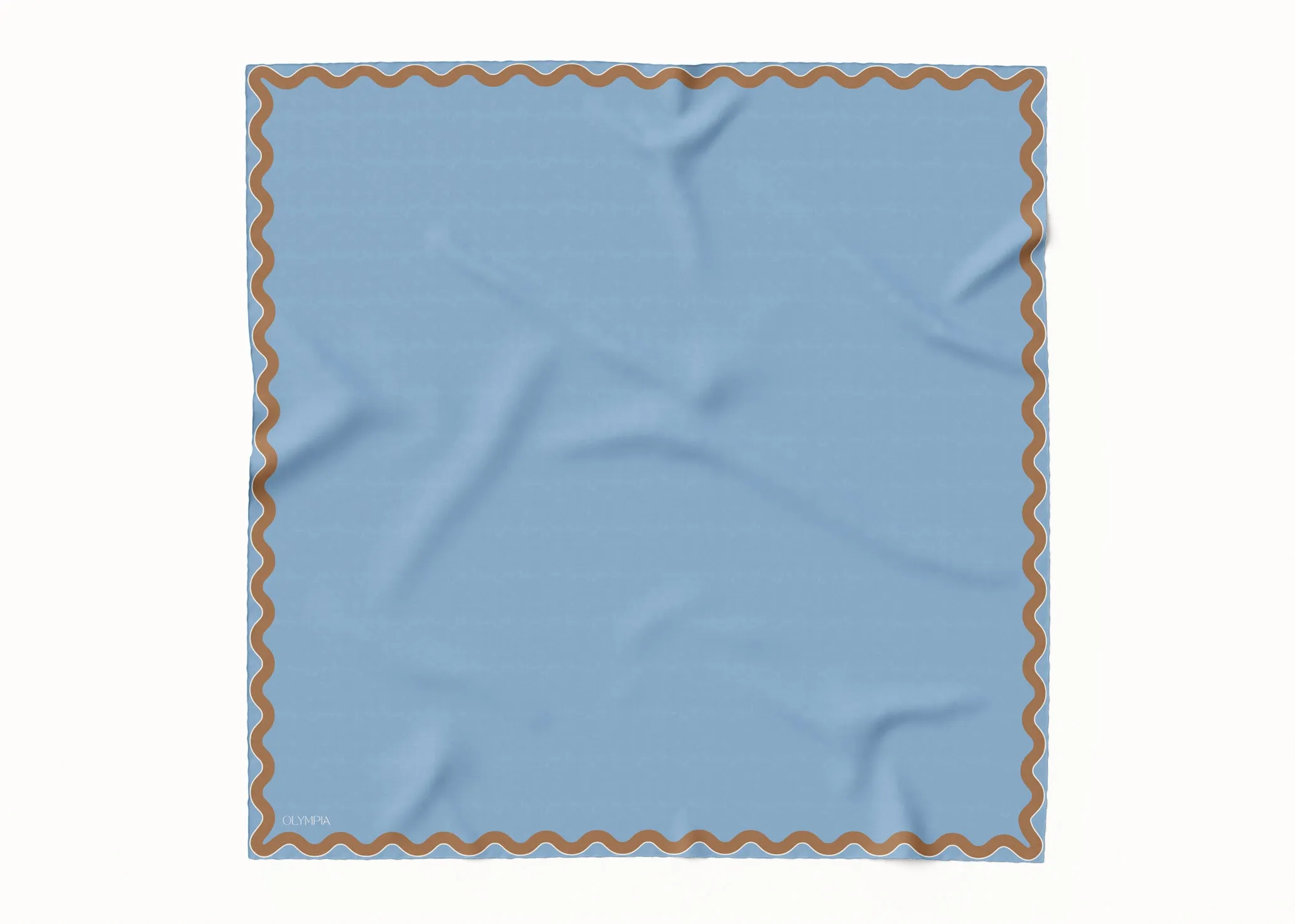 Sophie Bluebird/Croissant Silk Scarf - 89x89cm