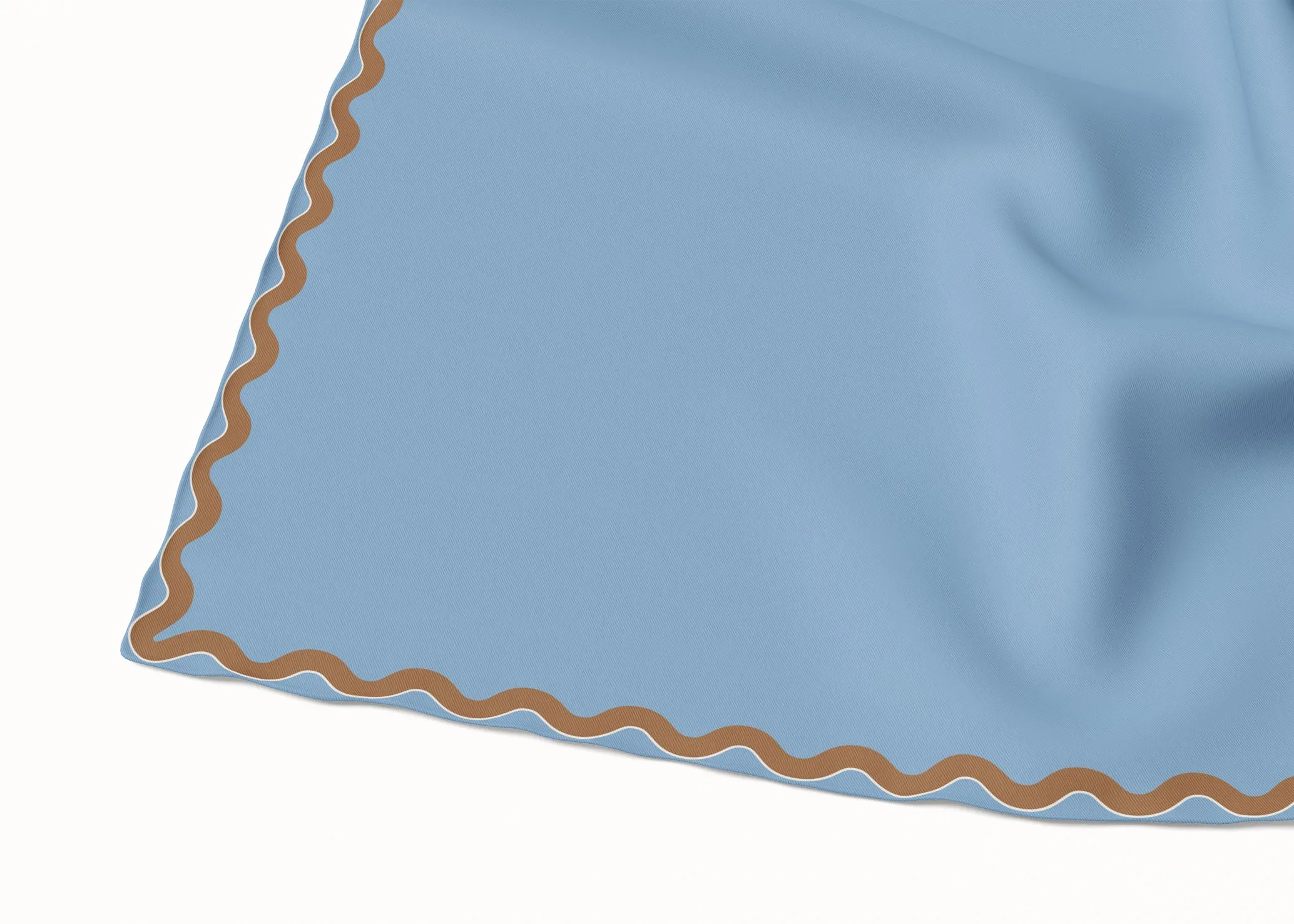 Sophie Bluebird/Croissant Silk Scarf - 89x89cm