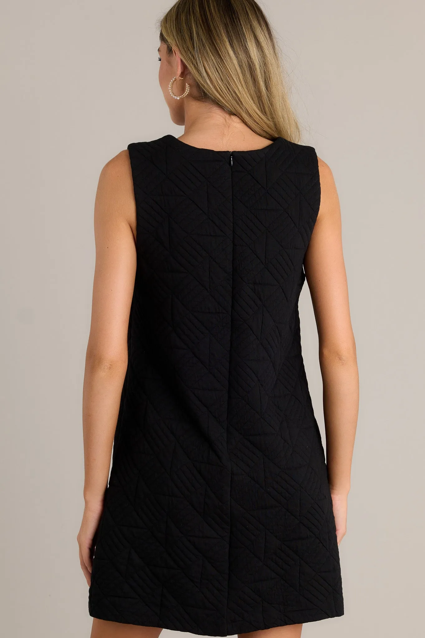 Sophisticated Stunner Black Quilted Mini Dress