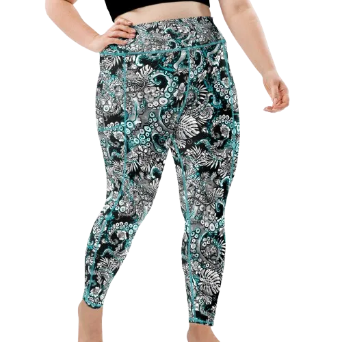 Spacefish Army Electric Blue Octofloral Leggings