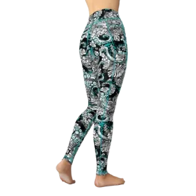 Spacefish Army Electric Blue Octofloral Leggings