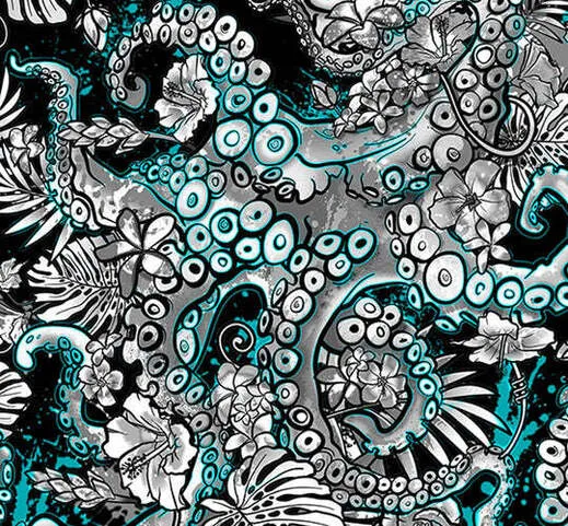 Spacefish Army Electric Blue Octofloral Leggings