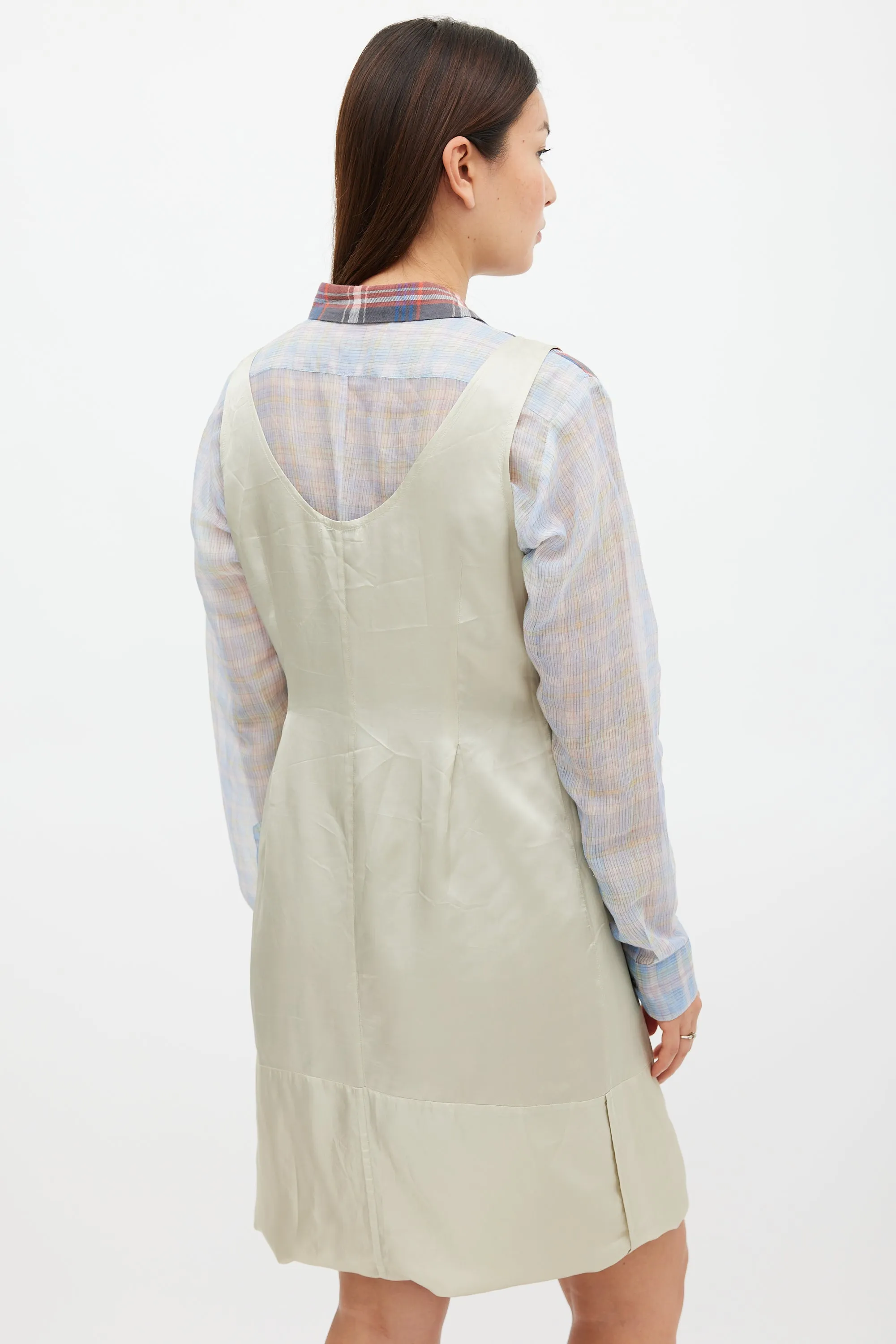 SS 2013 Blue & Multicolour Plaid Layered Dress