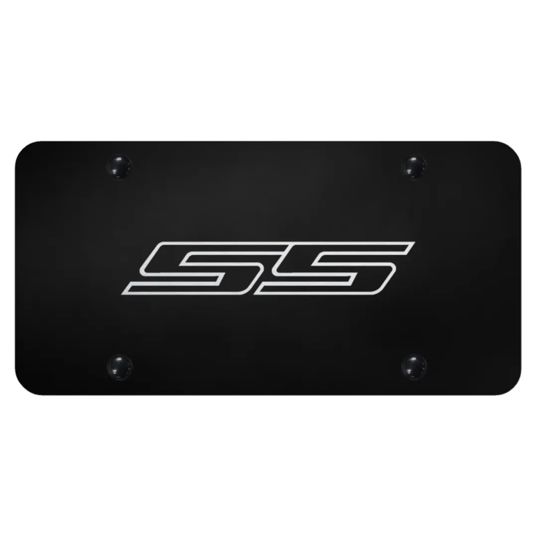 SS Logo License Plate - Laser Etched on Black