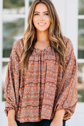 Such A Wanderer Rust Orange Boho Top