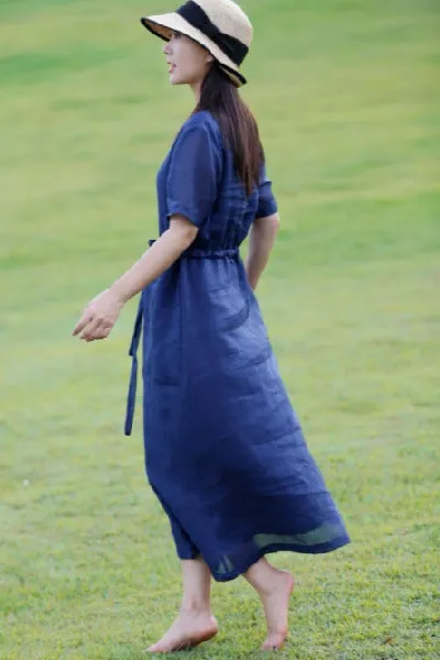 TastyHottie - Blue Ramie Dress