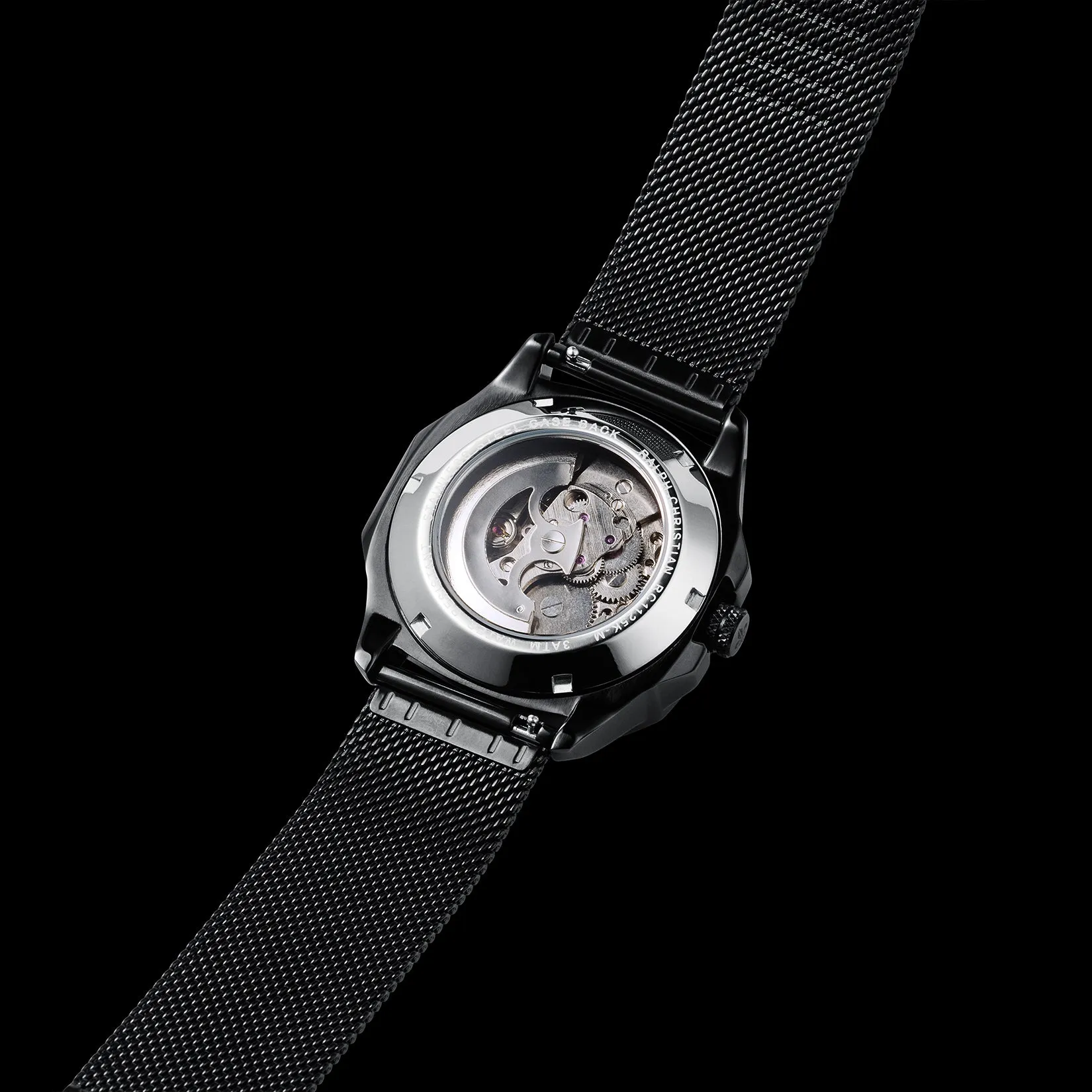 The Avalon Black   Black Mesh Interchangeable Strap