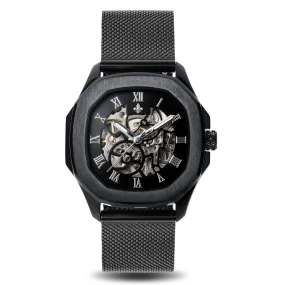 The Avalon Black   Black Mesh Interchangeable Strap