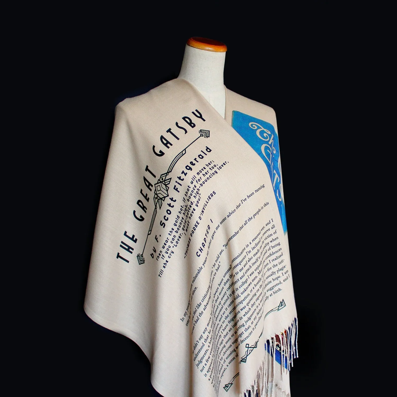 The Great Gatsby by F. Scott Fitzgerald Scarf Shawl Wrap. Book Scarf, Bookish Gift, Literary Gift, Book Lover Scarf, Librarian gift.