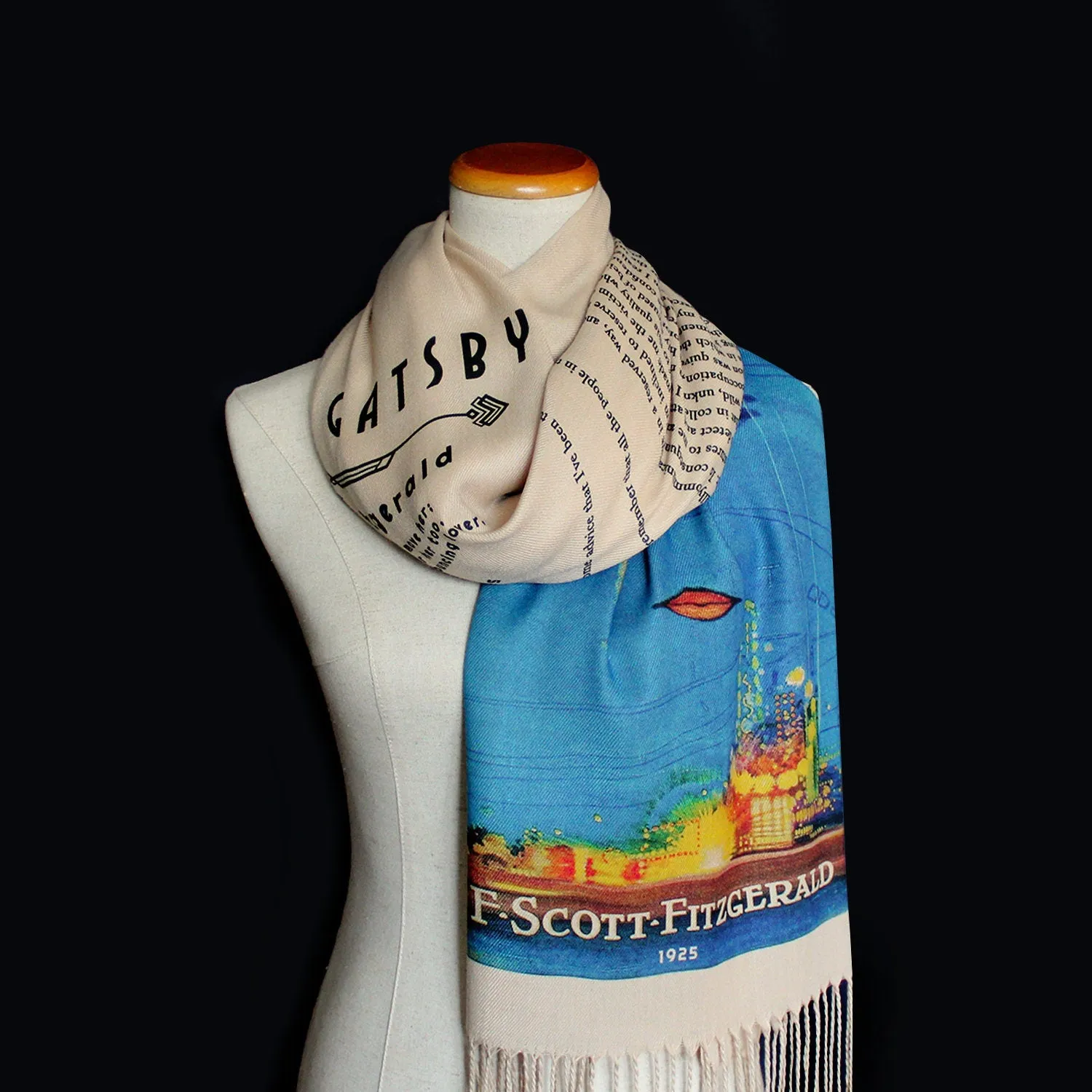 The Great Gatsby by F. Scott Fitzgerald Scarf Shawl Wrap. Book Scarf, Bookish Gift, Literary Gift, Book Lover Scarf, Librarian gift.