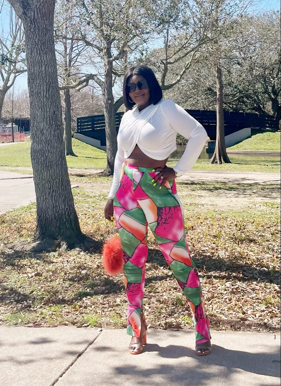 The "Passion Fruit" Split Hem Leggings