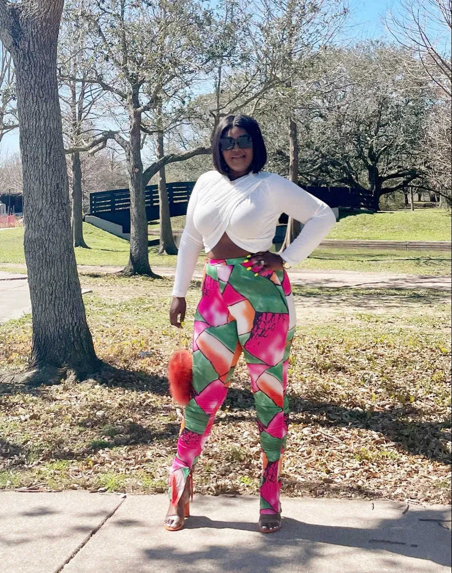 The "Passion Fruit" Split Hem Leggings