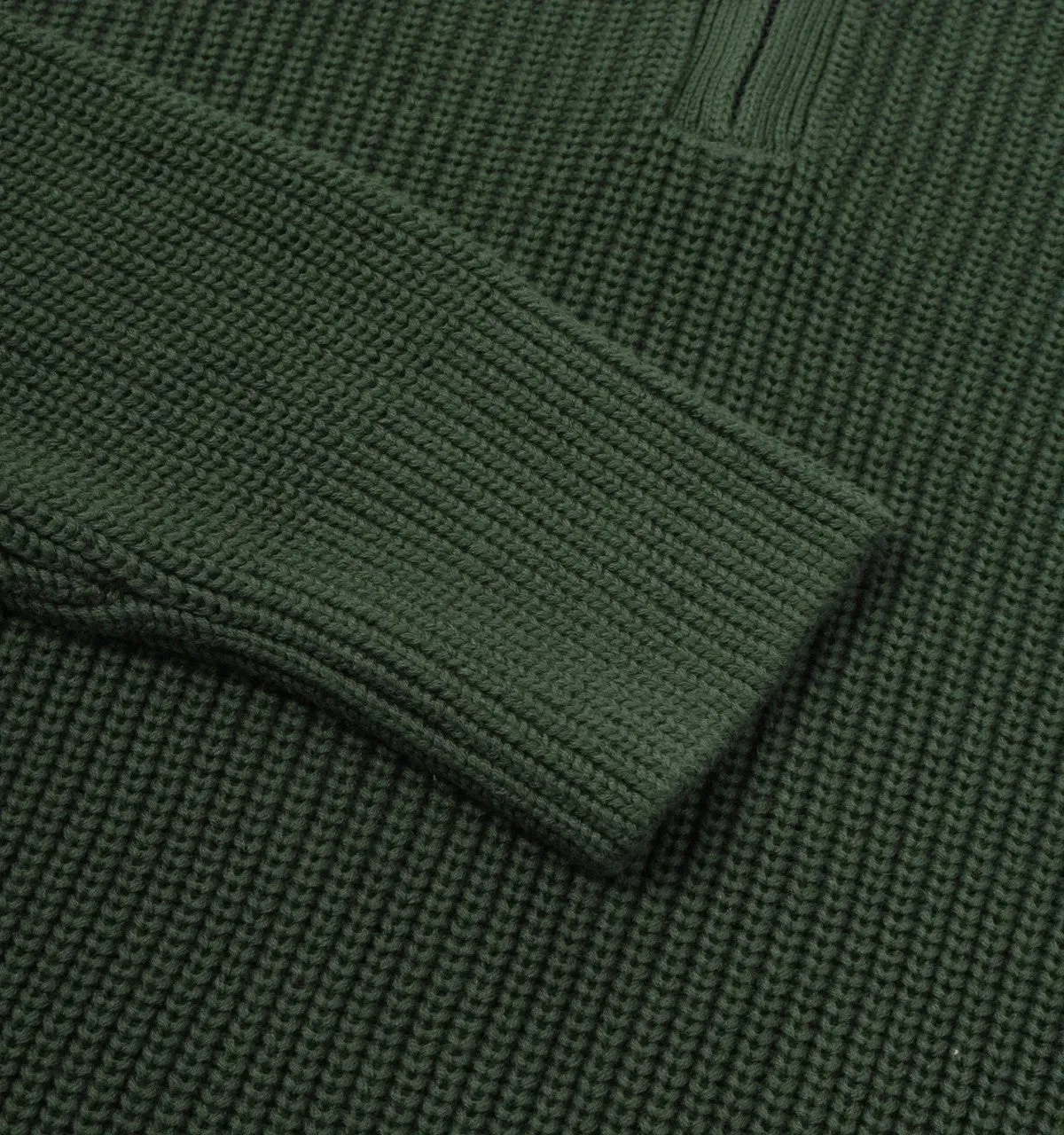 Tommy Hilfiger - Half Zip Rib Texture Jumper - Alabaster | Desert Sky | National Forest