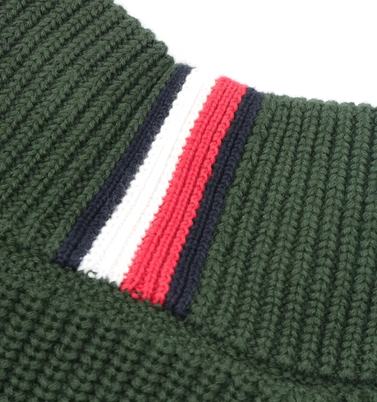 Tommy Hilfiger - Half Zip Rib Texture Jumper - Alabaster | Desert Sky | National Forest