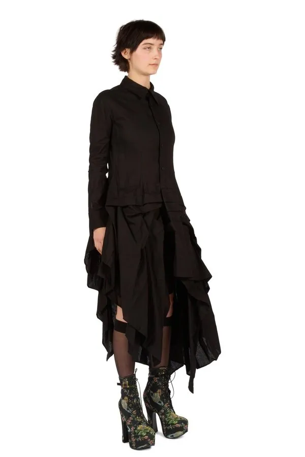 Tucked Pleated Hem Dress