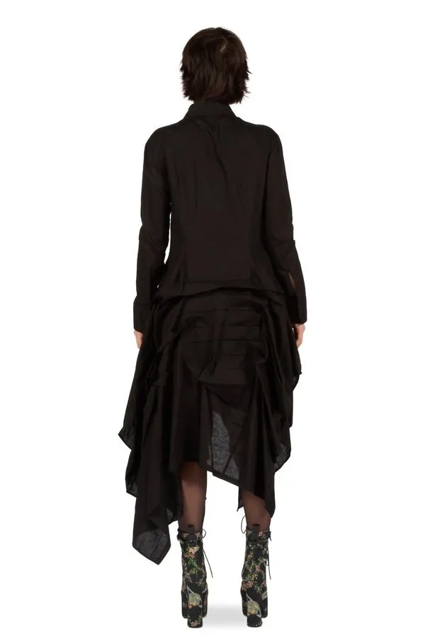 Tucked Pleated Hem Dress