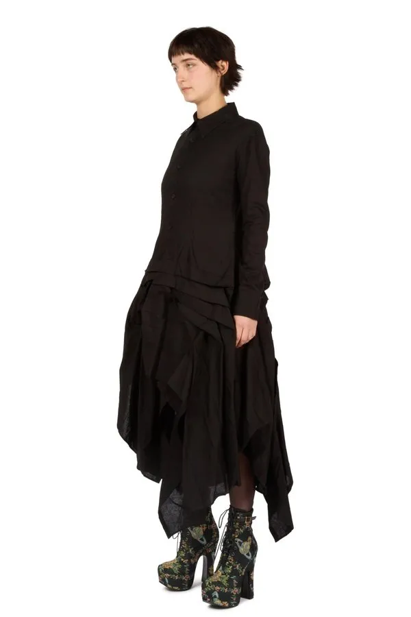 Tucked Pleated Hem Dress