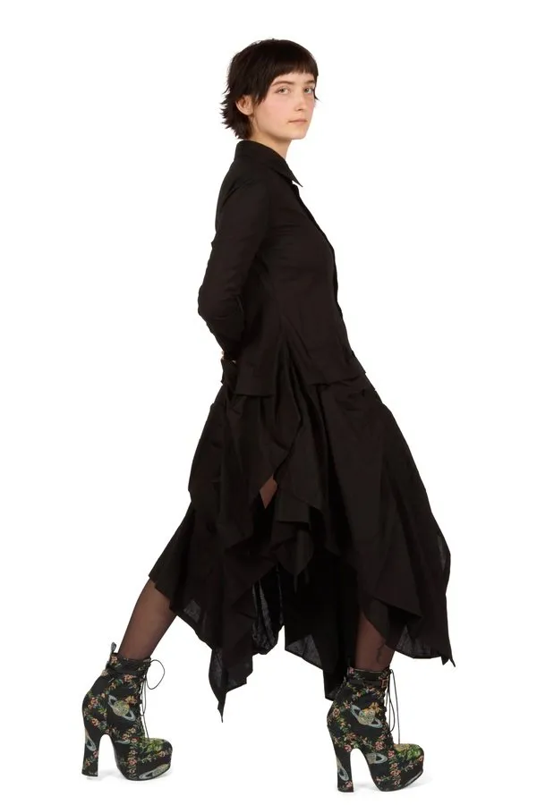 Tucked Pleated Hem Dress