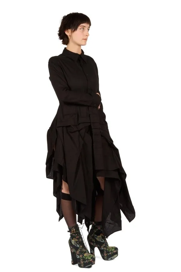 Tucked Pleated Hem Dress