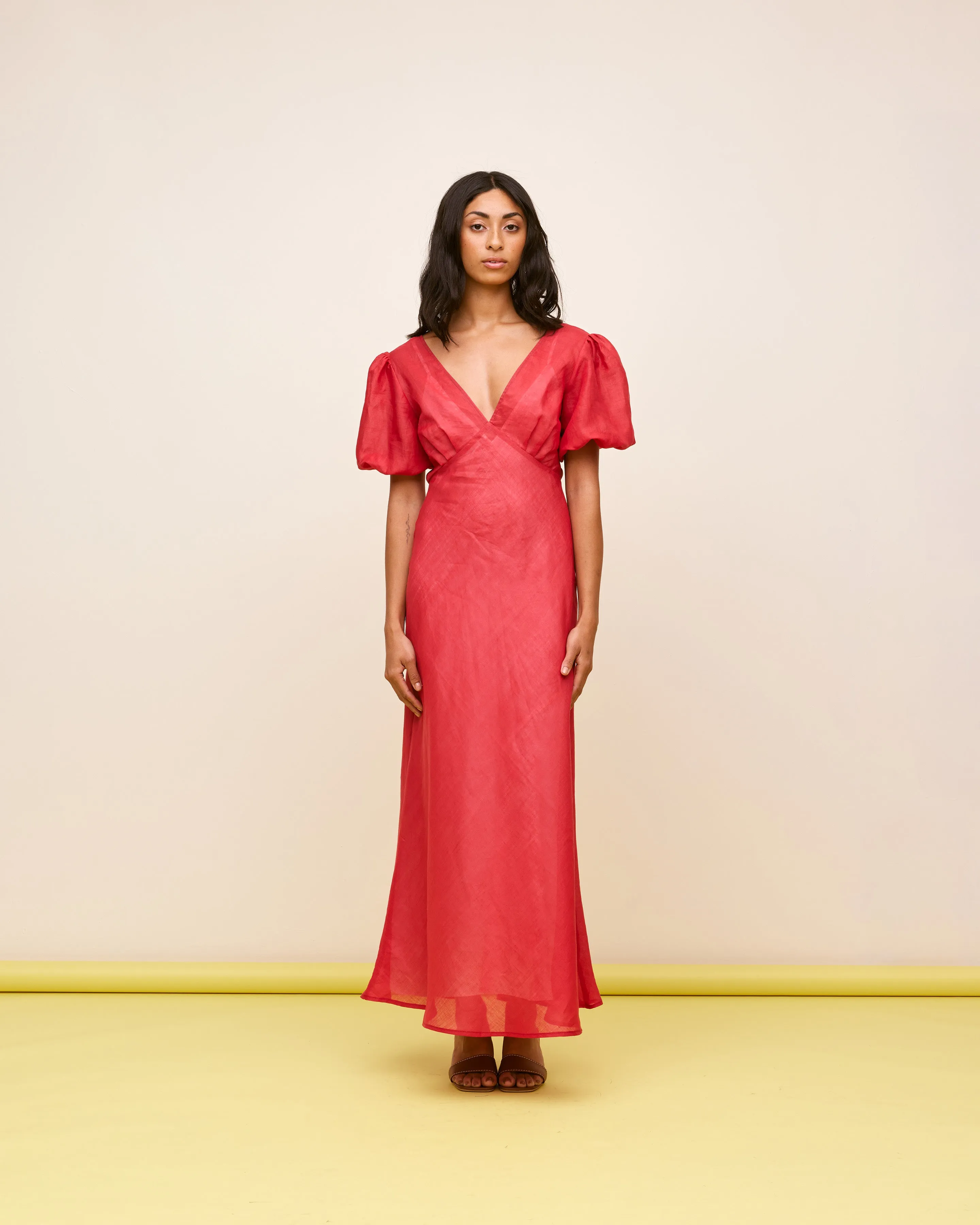 UMA RAMIE DRESS  SANGRIA