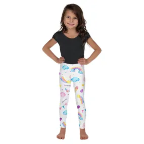 Unicorn Girls Leggings (2T-7), Believe in Magic Rainbow Watercolor Pink Fun Toddlers Baby Kids Children Yoga Pants Tights