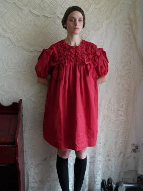 Unlogical Poem Handmade Yoyo Flower Bow Short Bud Dress