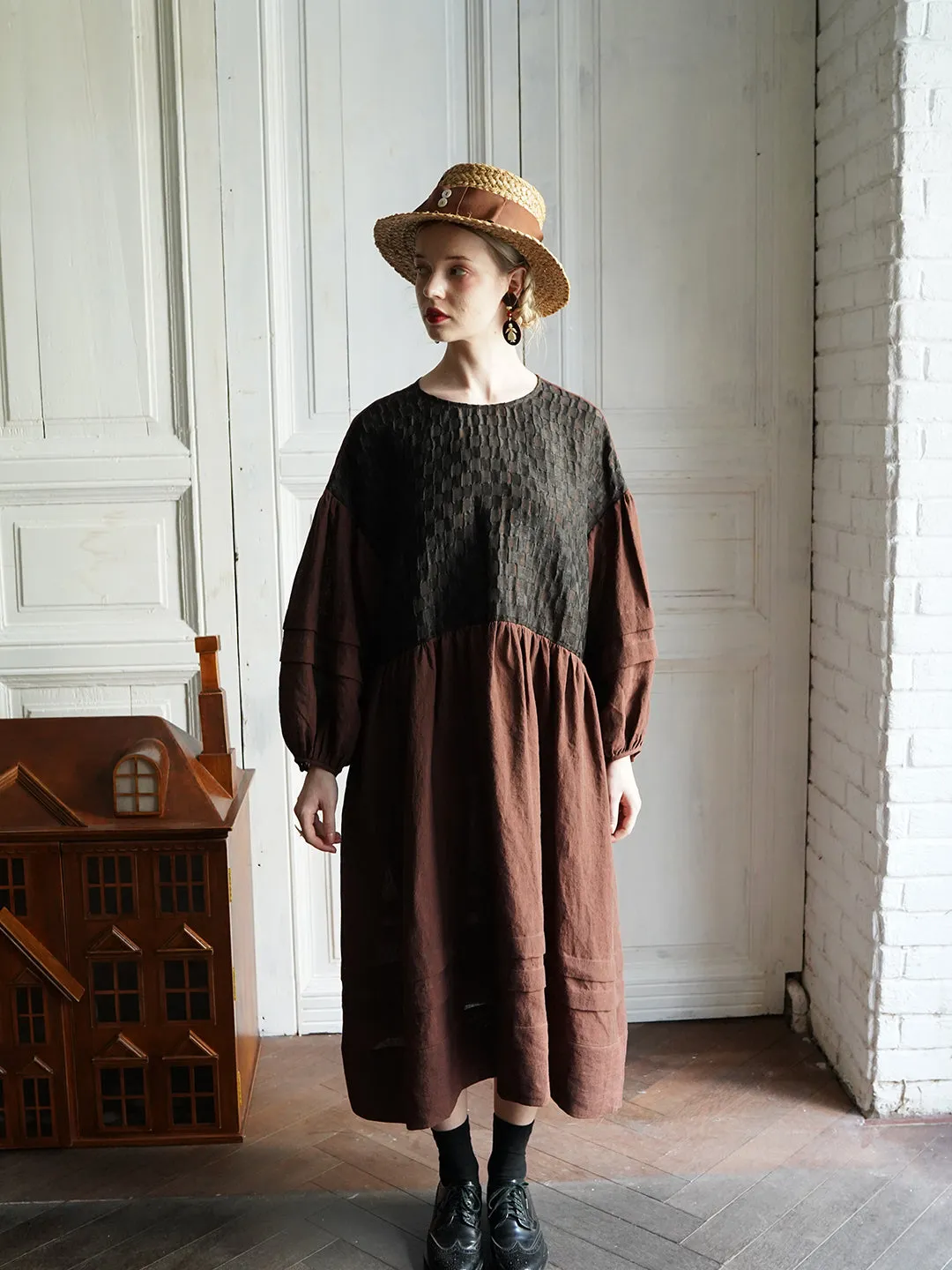 Unlogical Poem Vintage Style Linen Dress