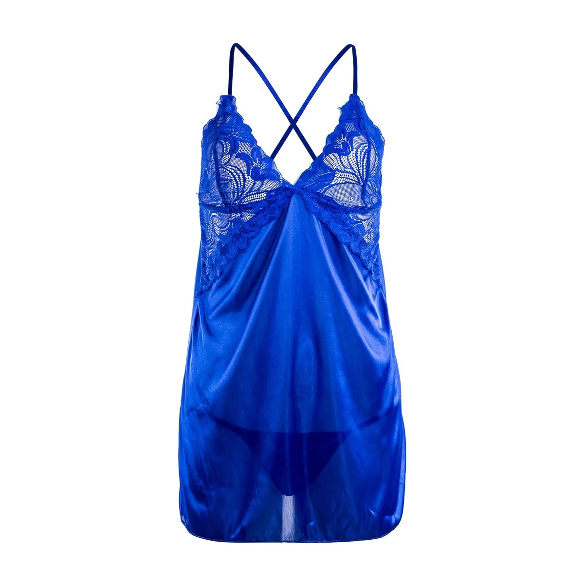 VenusFox New Sexy Backless Lingerie Women's Lace Satin Silk Sleepwear Pajamas Sex Hot Erotic Nightdress Underwear