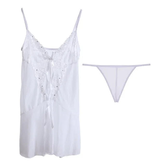 VenusFox Sexy See-through Sexy Lingerie Temptation Pajamas Ladies Wholesale Mesh Sling Suit Sexy Nightdress