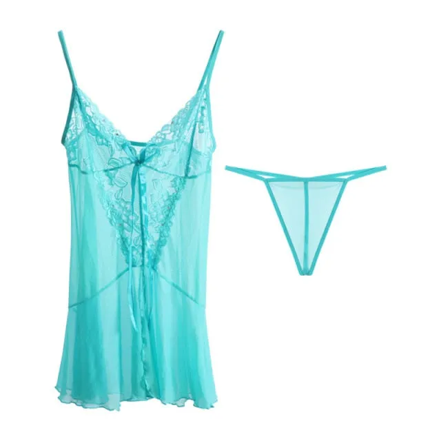 VenusFox Sexy See-through Sexy Lingerie Temptation Pajamas Ladies Wholesale Mesh Sling Suit Sexy Nightdress
