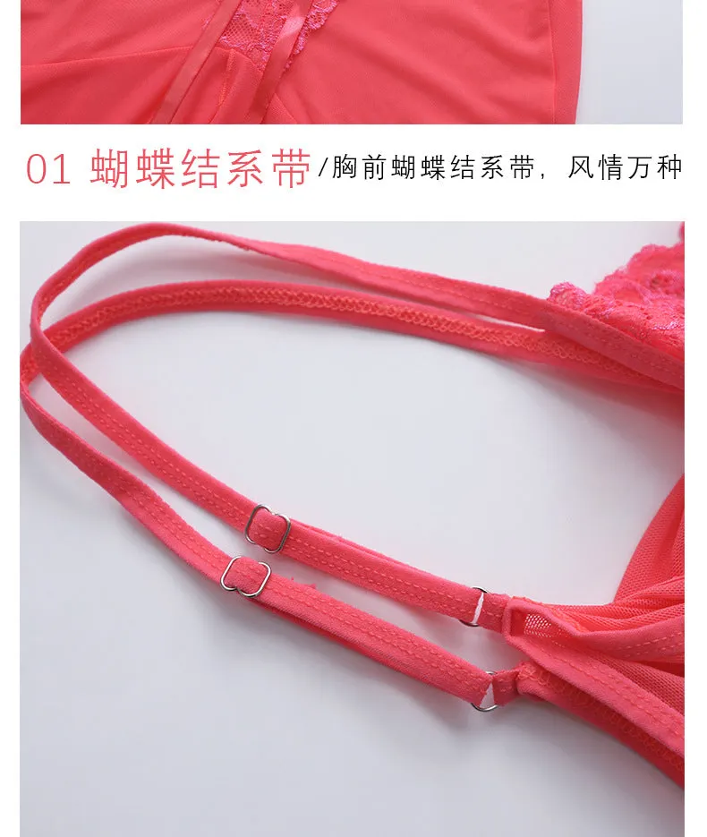 VenusFox Sexy See-through Sexy Lingerie Temptation Pajamas Ladies Wholesale Mesh Sling Suit Sexy Nightdress