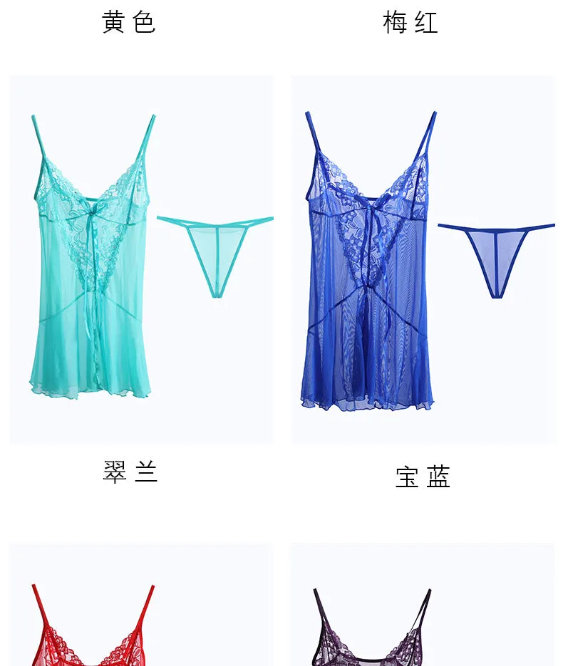 VenusFox Sexy See-through Sexy Lingerie Temptation Pajamas Ladies Wholesale Mesh Sling Suit Sexy Nightdress