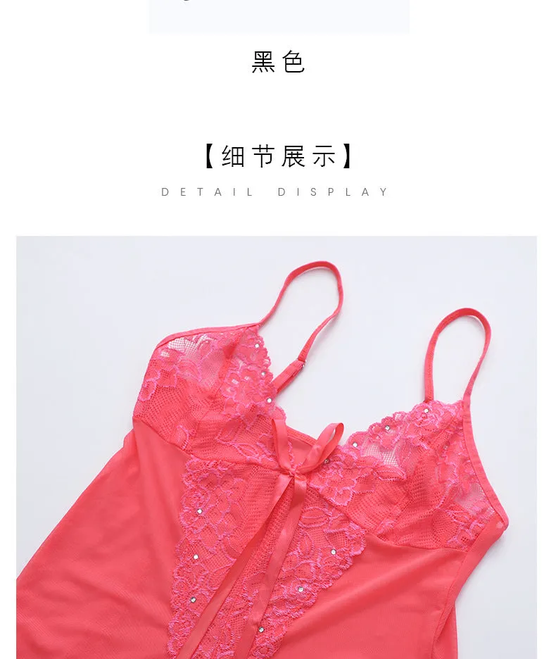 VenusFox Sexy See-through Sexy Lingerie Temptation Pajamas Ladies Wholesale Mesh Sling Suit Sexy Nightdress