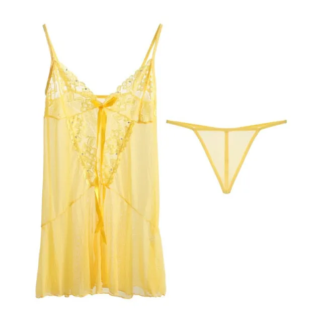 VenusFox Sexy See-through Sexy Lingerie Temptation Pajamas Ladies Wholesale Mesh Sling Suit Sexy Nightdress