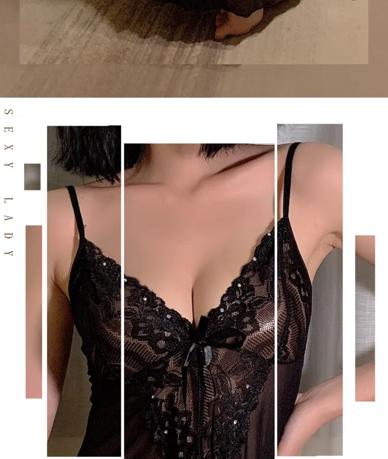 VenusFox Sexy See-through Sexy Lingerie Temptation Pajamas Ladies Wholesale Mesh Sling Suit Sexy Nightdress