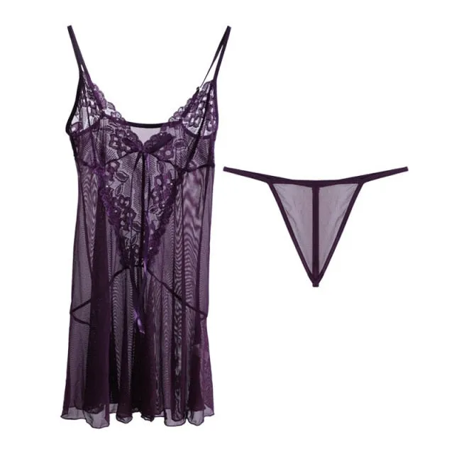 VenusFox Sexy See-through Sexy Lingerie Temptation Pajamas Ladies Wholesale Mesh Sling Suit Sexy Nightdress