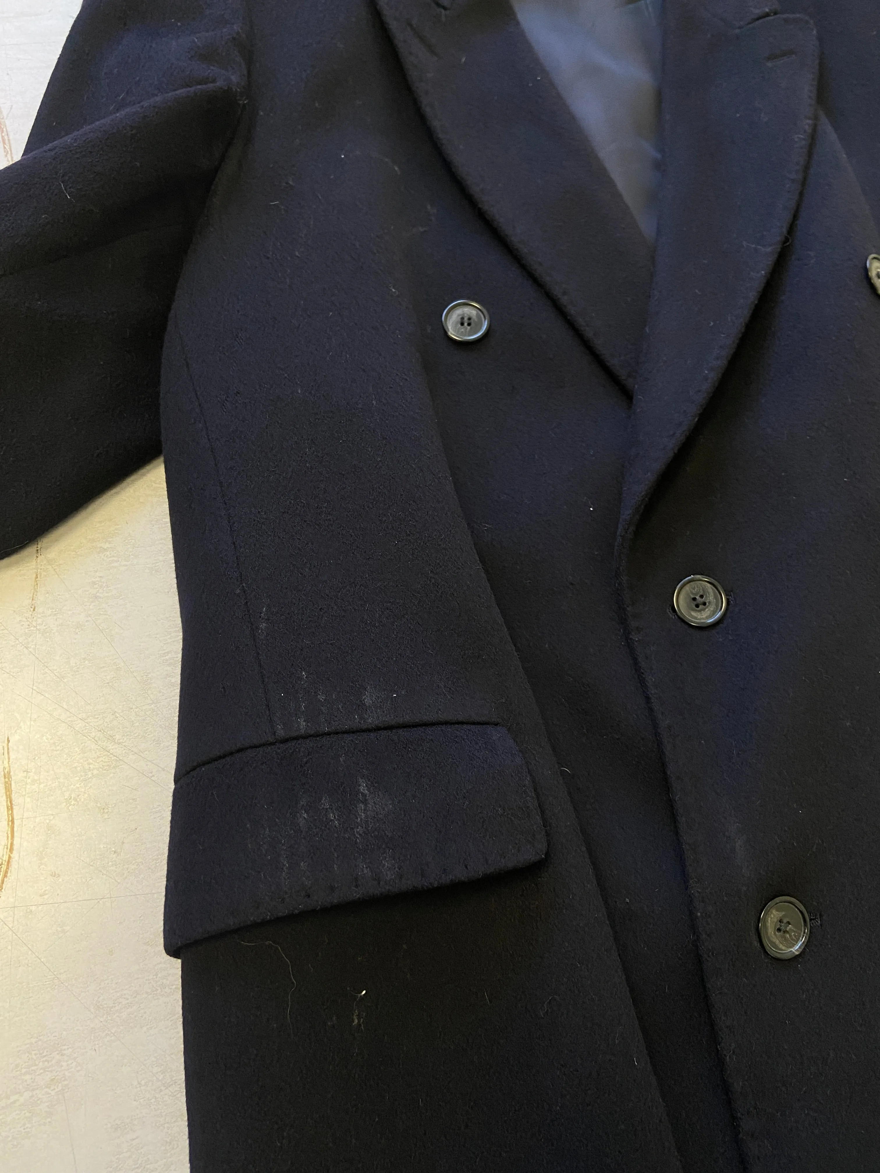 Vintage 70's Men Wool Coat in Blue