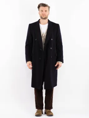 Vintage 70's Men Wool Coat in Blue