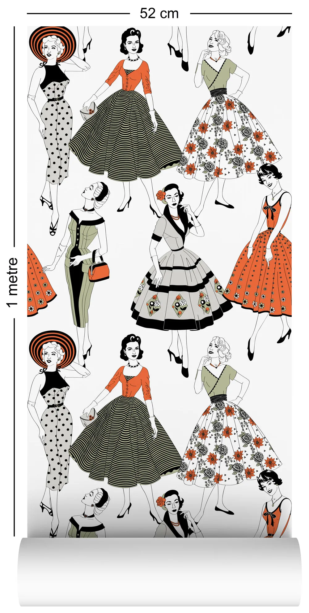 Vintage Dress (Colour) - Wallpaper Samples