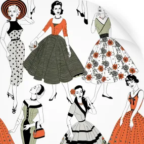 Vintage Dress (Colour) - Wallpaper Samples