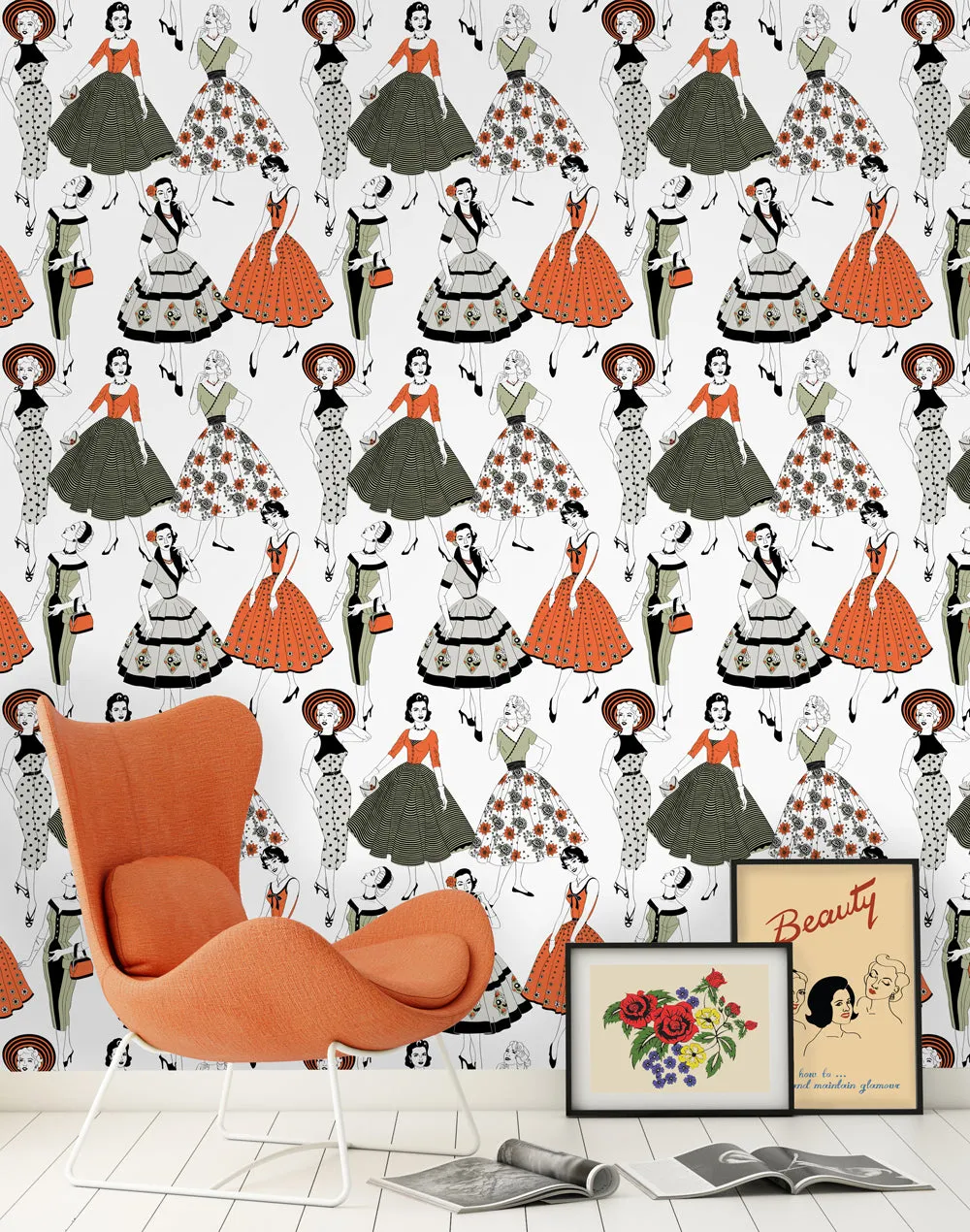 Vintage Dress (Colour) - Wallpaper Samples