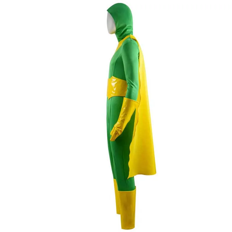 WandaVision Vision Cosplay Costume Green Jumpsuit Bodysuit Cape Full Set outfit For Sale