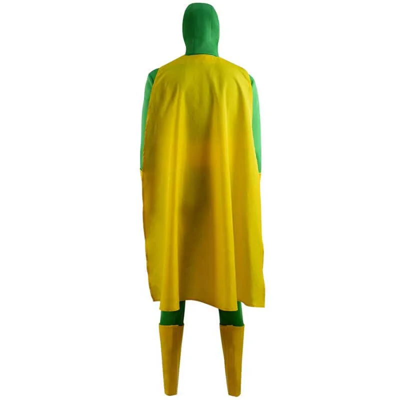 WandaVision Vision Cosplay Costume Green Jumpsuit Bodysuit Cape Full Set outfit For Sale