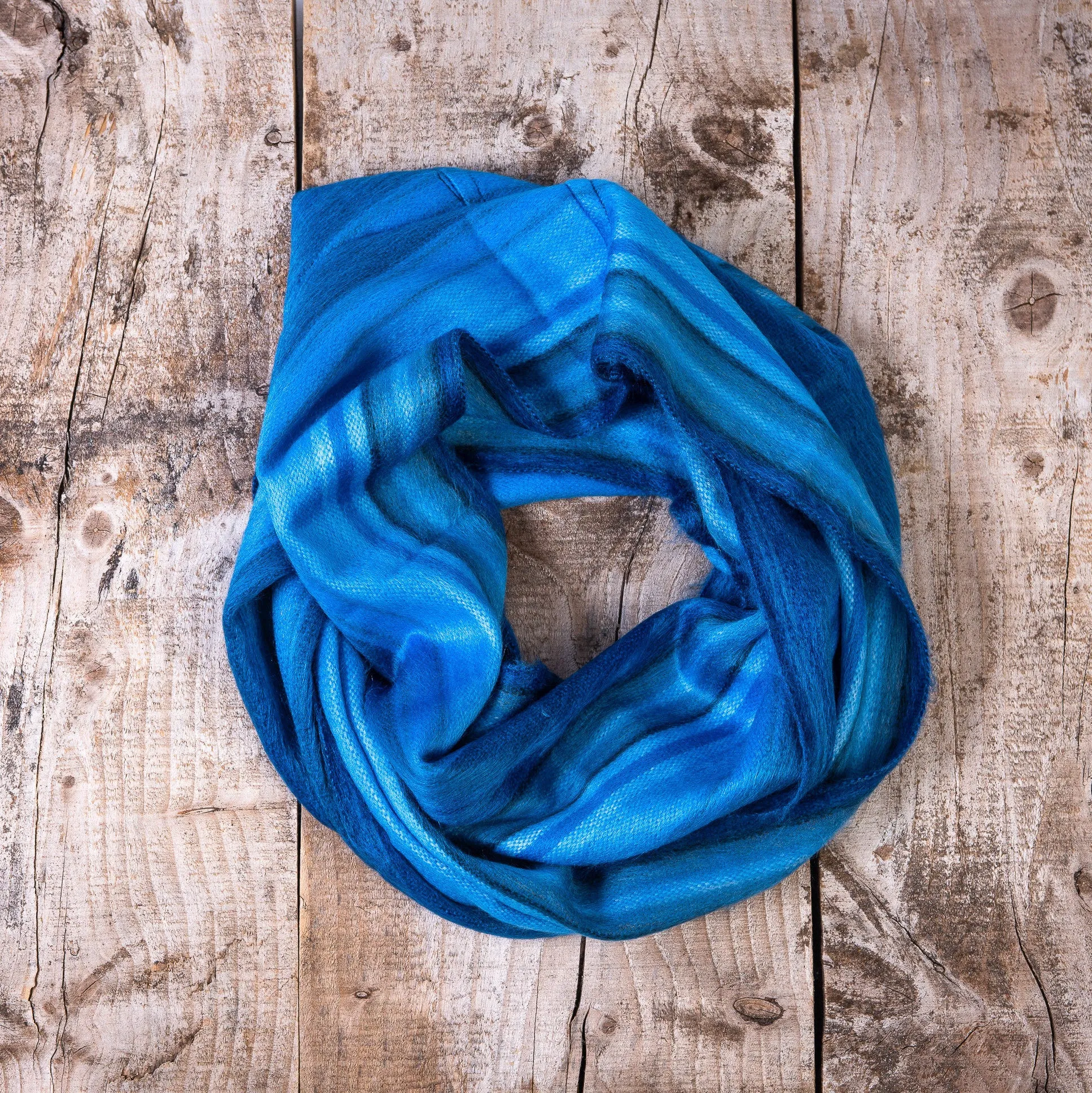 Warm Alpaca Wool Infinity Scarf, Teal
