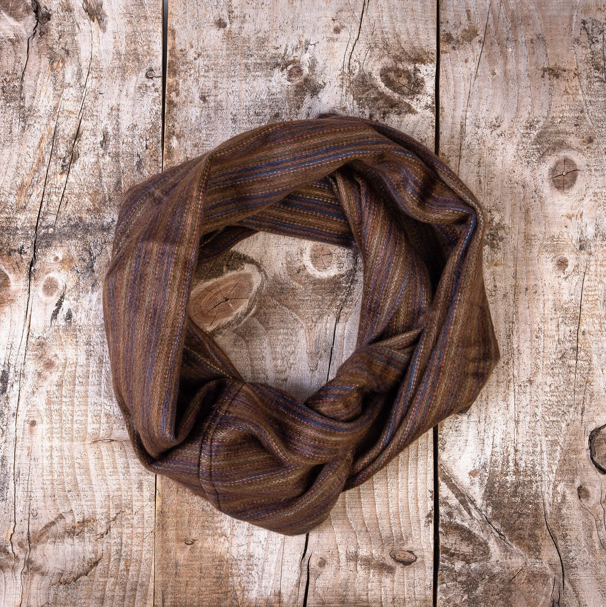 Warm Alpaca Wool Infinity Scarf, Teal