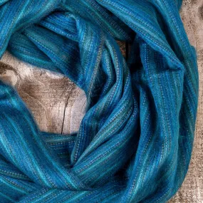 Warm Alpaca Wool Infinity Scarf, Teal
