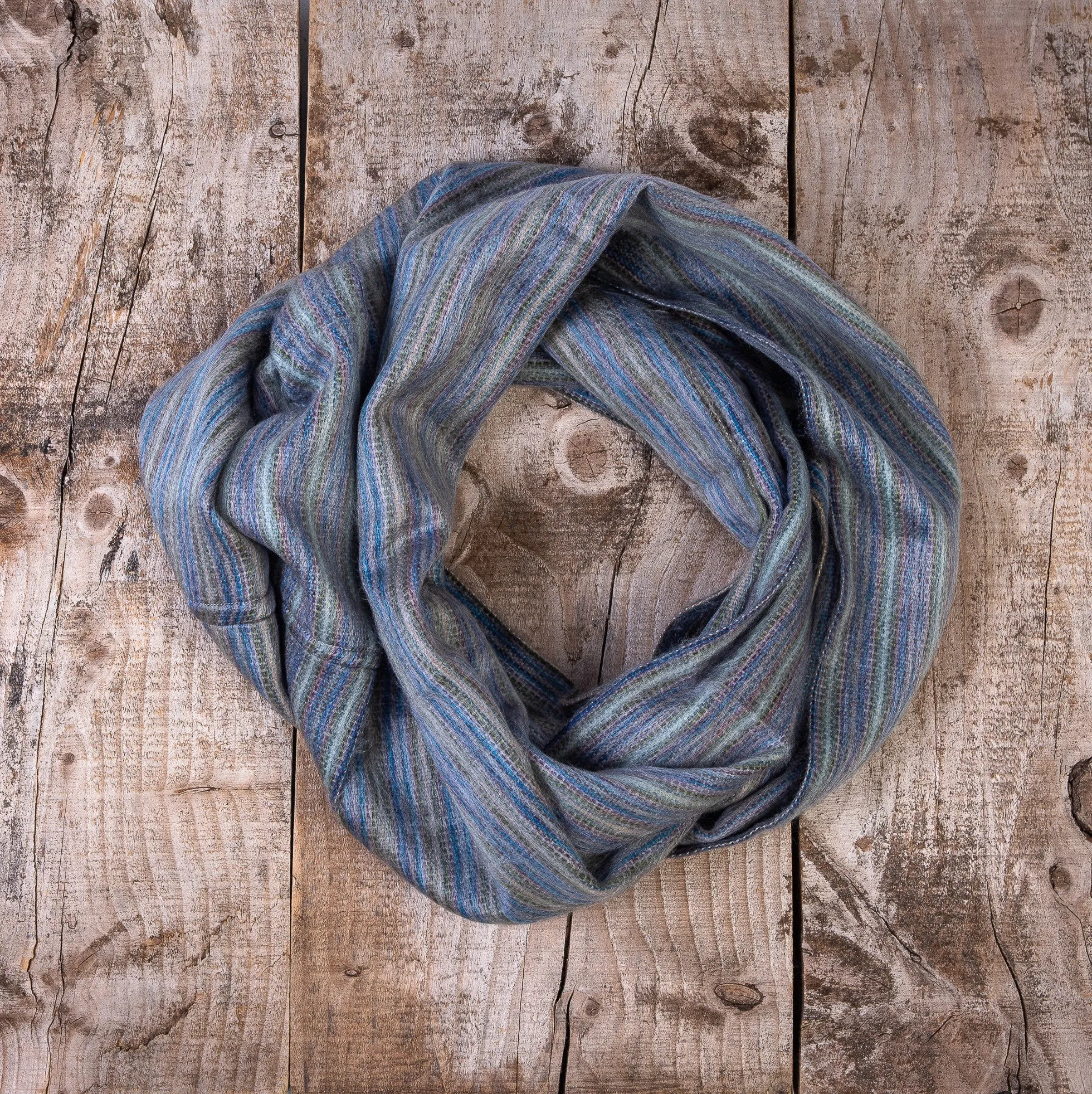 Warm Alpaca Wool Infinity Scarf, Teal