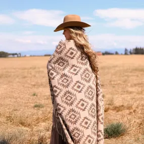 Western Fringed Blanket/Scarf - Savanna Clay