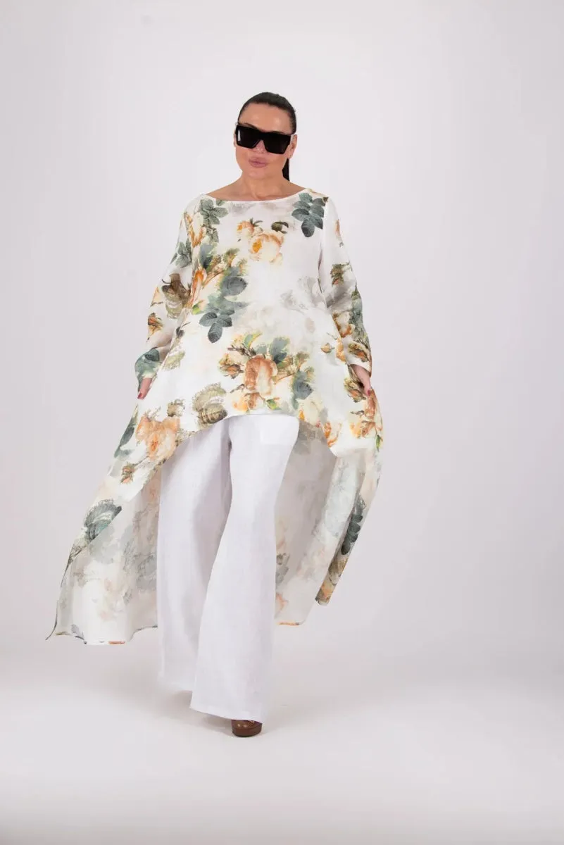 Wide Linen White Pants JESIKA
